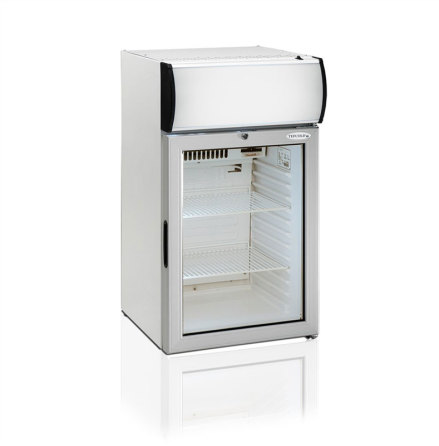 Kylskåp 84 L med glasdörr FS80CP inkl. belyst huv, Tefcold