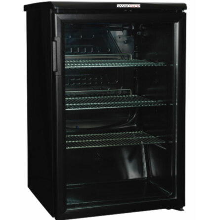 Kylskåp 130 L med glasdörr CD14 svart,<br> Gastroshop